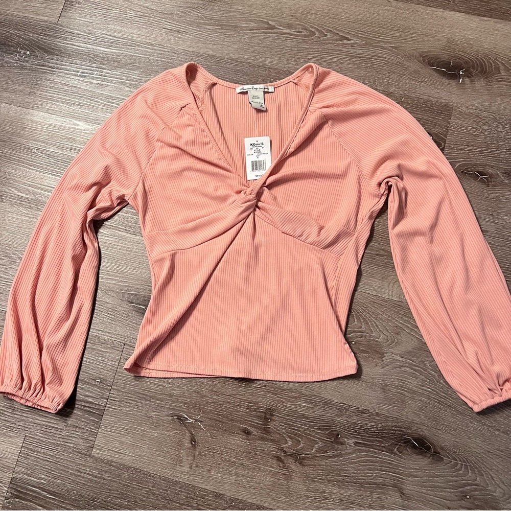 NWT American Rag low cut twist front Blouse  Extra Large Junior